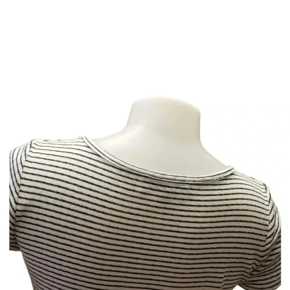 Lulus Sun Swept Black & White Striped Belted Midi Dress  Size Small - Picture 6 of 12